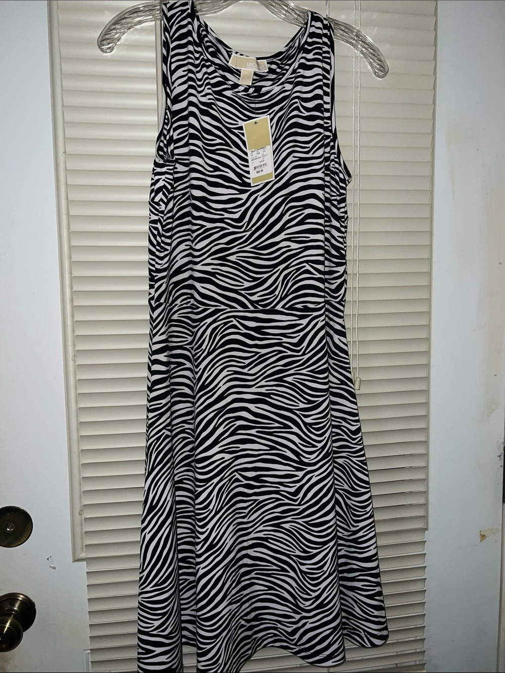 Michael Kors Black & White Zebra Print Sleeveless Top